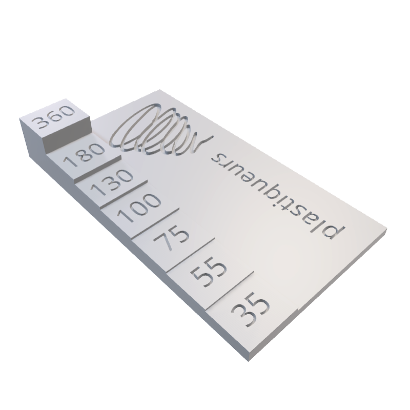 StepCard seen from the reverse, showing the stepped profile in relief